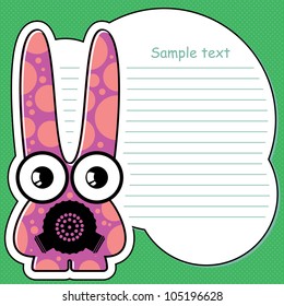 Cartoon monster with message cloud