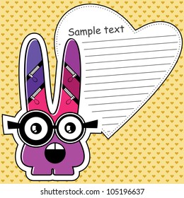 Cartoon monster with message cloud