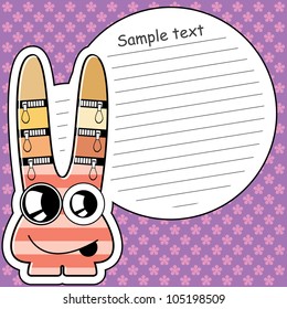 Cartoon monster with message cloud