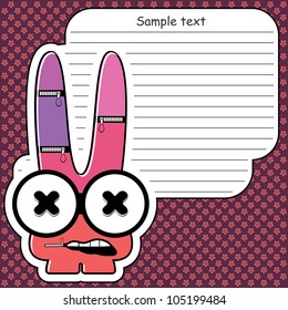 Cartoon monster with message cloud