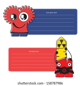 Cartoon monster with message cloud
