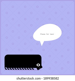 Cartoon monster with message cloud