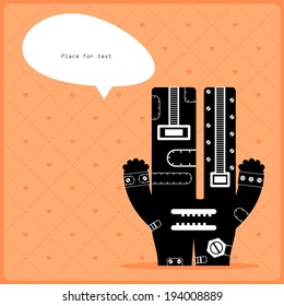 Cartoon monster with message cloud