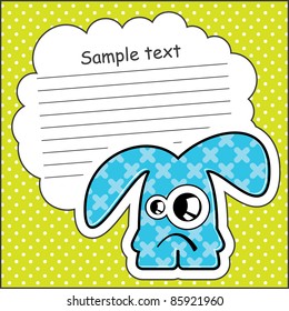 Cartoon monster with message cloud