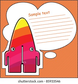 Cartoon monster with message cloud