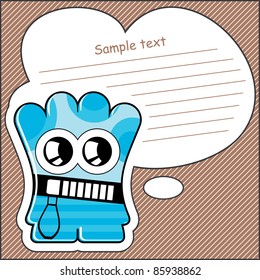 Cartoon monster with message cloud