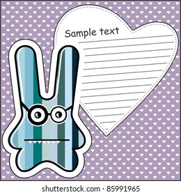 Cartoon monster with message cloud