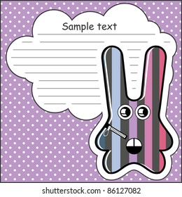 Cartoon monster with message cloud