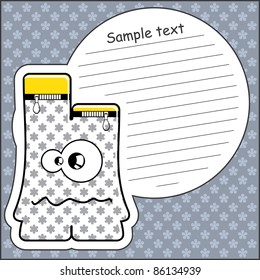 Cartoon monster with message cloud