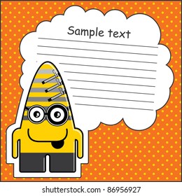 Cartoon monster with message cloud
