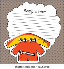 Cartoon monster with message cloud