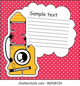 Cartoon monster with message cloud