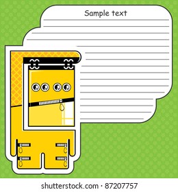 Cartoon monster with message cloud