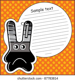 Cartoon monster with message cloud