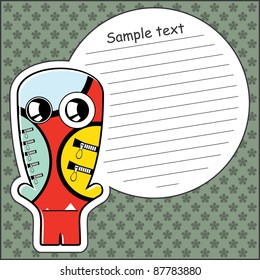 Cartoon monster with message cloud