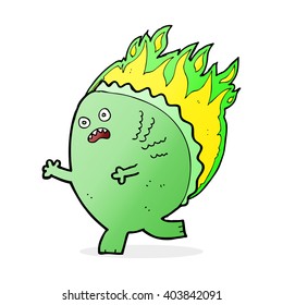 Cartoon-Monster auf Feuer