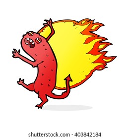 cartoon monster on fire