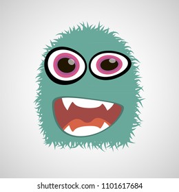 Cartoon monster on white background. Vector illustration