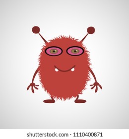 Cartoon monster on white background. Vector illustration