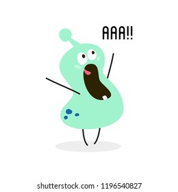 Cartoon monster on white background. Vector illustration.