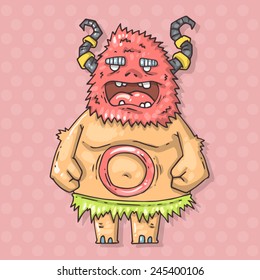 Cartoon monster savage