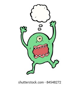 cartoon monster scaring
