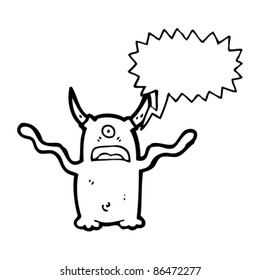 cartoon monster scaring