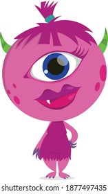 Cartoon monster singe eyed. Vector illustration for Halloween stock illustration
