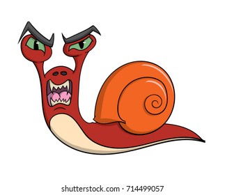 Cartoon monster snail