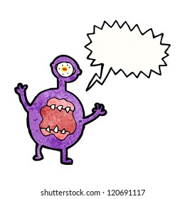 cartoon monster with speech bubble