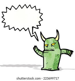 cartoon monster with speech bubble