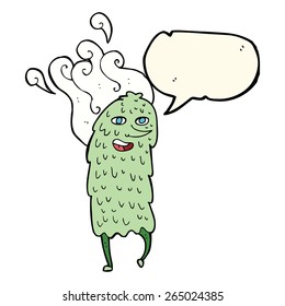 cartoon monster with speech bubble