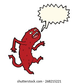 monstruo de dibujos animados con burbuja de habla
