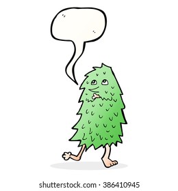 cartoon monster with speech bubble