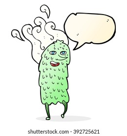 Cartoon-Monster mit Sprachblase
