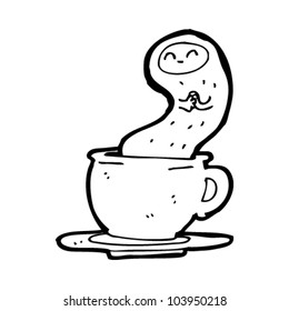 cartoon monster in teacup