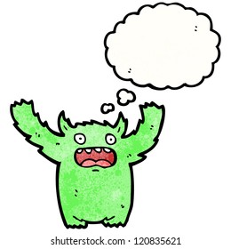 cartoon monster with thought bubble