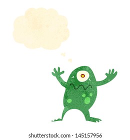 cartoon monster with thought bubble