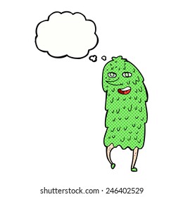 cartoon monster with thought bubble