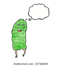 cartoon monster with thought bubble
