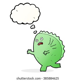 cartoon monster with thought bubble