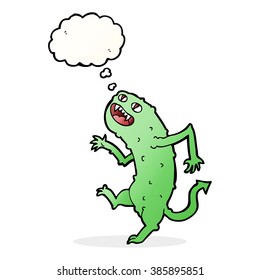 cartoon monster with thought bubble
