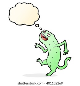 cartoon monster with thought bubble