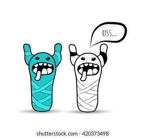 cartoon monster with thought bubble