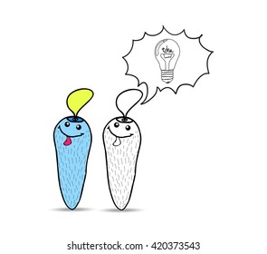 cartoon monster with thought bubble