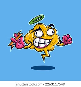 Cartoon Monster Thundercloud For T-Shirt And Sticker Designs