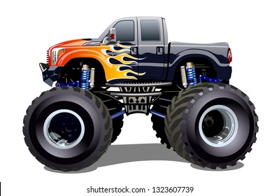 Blue Monster Truck Supercharger Kc Lights Stock Vector (Royalty Free ...