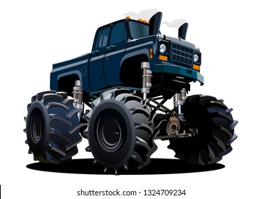 Cartoon Monster Truck. Available EPS-10 separated by groups and layers with transparency effects for one-click repaint