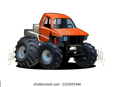 Cartoon Monster Truck. Available EPS-10 separated by groups and layers with transparency effects for one-click repaint