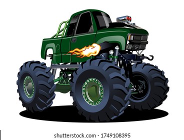 Cartoon Monster Truck. Available EPS-10 separated by groups and layers with transparency effects for one-click repaint